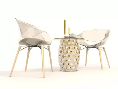 Modern Table and Chair Set 11 3D model