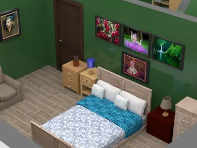  Interior scene Low-poly 3D model