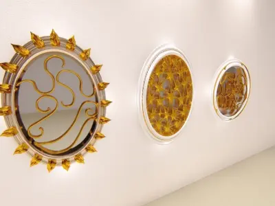 Decorative MIRROR LSdesign 3 peaces 3D model