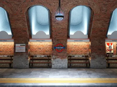  London underground station - Baker Street 3D model