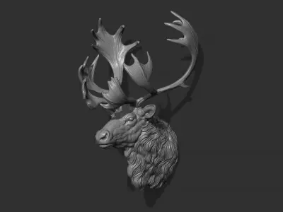Reindeer head 3D print model