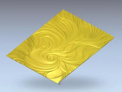 Modern Relief Wall Mural Decor CNC 3D Print 01 3D model
