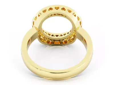 Diamond Circle Ring With Pave Band Womens Modern 3DM 3D print model