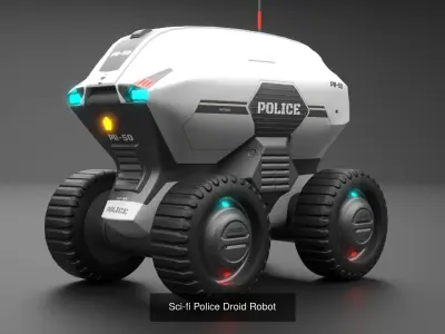 Sci-Fi Droid Robot Vehicle Collection  3D Model Pack
