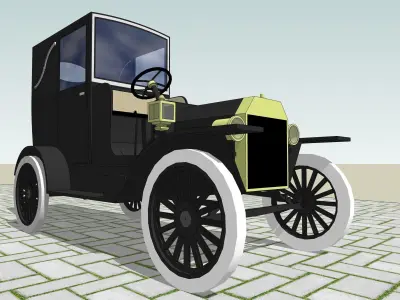 Cars - old-fashioned vehicles 3D model