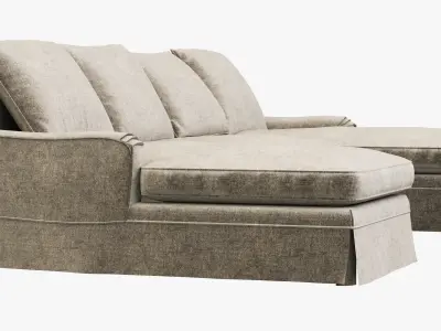 Restoration Hardware Belgian Classic Roll Arm U-Chaise sectional 3D model
