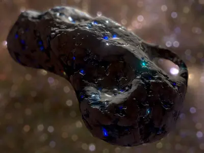 Asteroid with mysterious minerals for free  Free low-poly 3D model