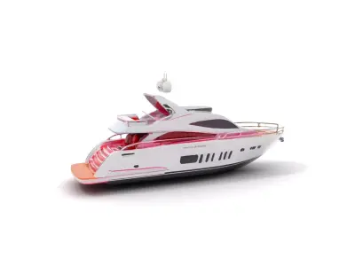 Elegant Pink Yacht model pack Low-poly 3D model