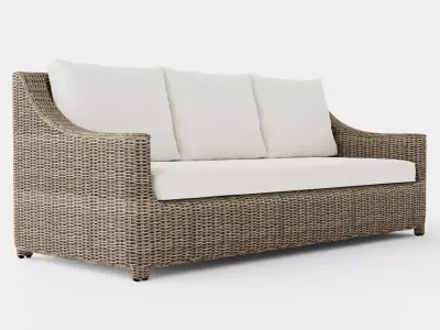 Layton sofa vintage 3-seat Low-poly 3D model