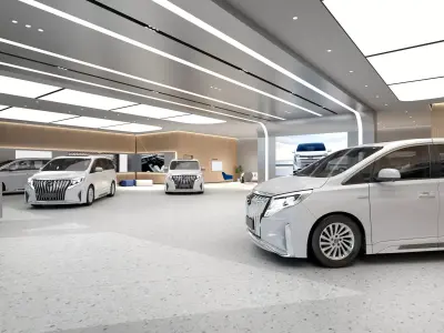 Automobile 4S Shop Low-poly 3D model