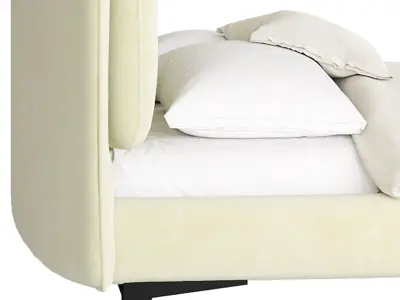 Eden Suede Fabric Upholstered Modern Bed 3D model