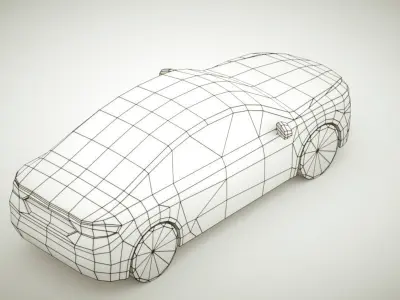 Generic Sedan v6 multicolors Low-poly 3D model