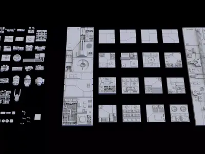 Scifi Greeble Kitbash 3D model from CGTrader