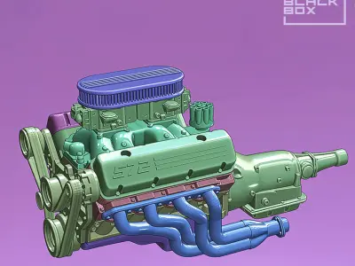 Dual Carburetor set with filters for 572 ENGINE 1-24th 3D print model