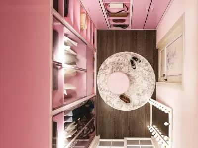 Girl Dressing room interior scene 3D model 3D model