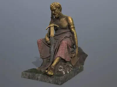 statue 4 Low-poly 3D model