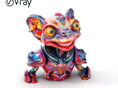 Colorful Alien Warrior Model Pack Low-poly 3D model