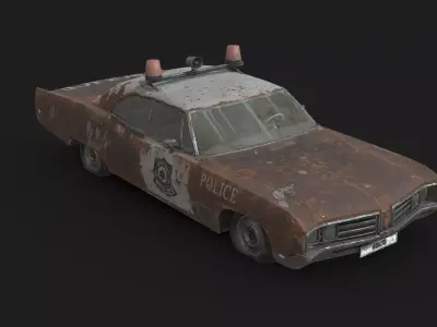Abandoned Car - Buick Wildcat Police Car Low-poly 3D model