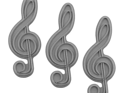 Clef Neon Sign 3D model