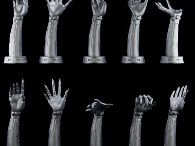 100 Different Robotic Hands and Arms Bundle 3D Printing  3D print model
