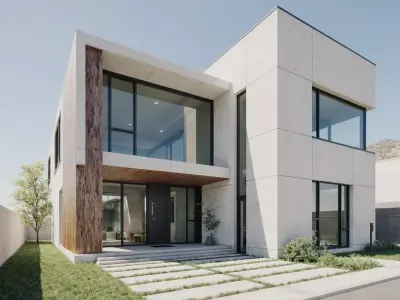 modern wood house pack Vol 1 Low-poly 3D model