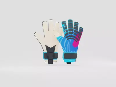 Goalkeeper gloves Low-poly 3D model