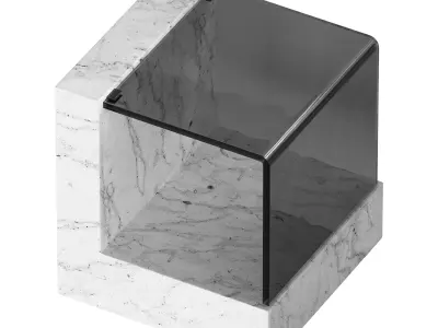 Creative Marble Side Table - Glass 3D model