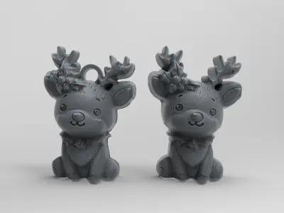 christmas tree deer decor  3D print model