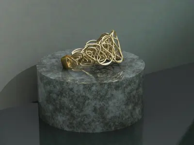 Wired ring R2 Free 3D print model