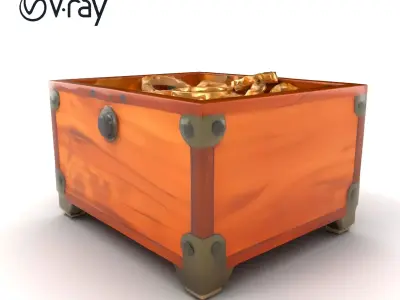Jewelry Chest with Precious Stones model pack Low-poly 3D model