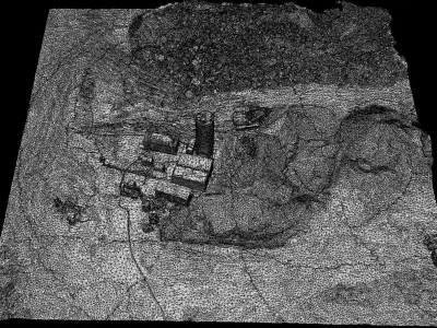 construction-site debris terrain machinery pt3 dronescan Low-poly 3D model