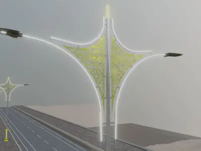 Decorative Lighting Pole Type-4 3D model
