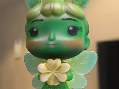 Clover Bunny Fairy Low-poly 3D model