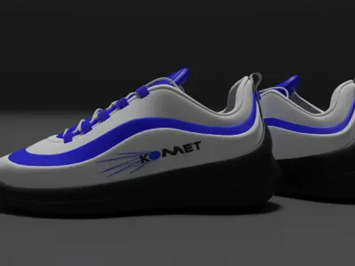 White and blue sneakers 3D model