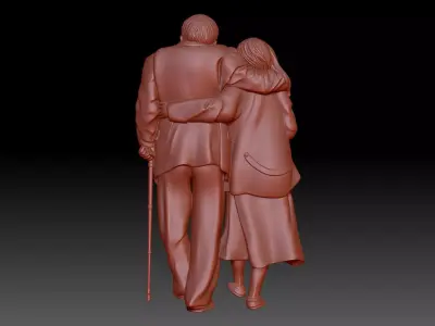 Elderly Couple 3D print model