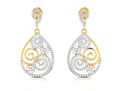 Solitaire Women Earring 3D print model