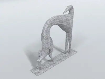 laos Greyhound Statue Low-poly 3D model