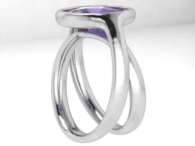 Oval Cut Unique Ring 4433 3D print model