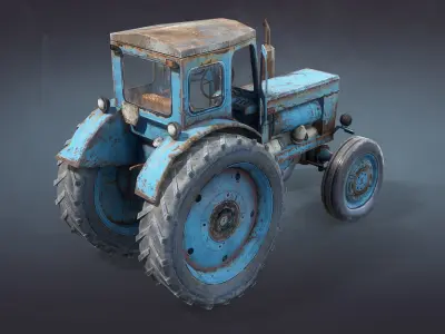 T-40 Tractor Low-Poly Low-poly 3D model