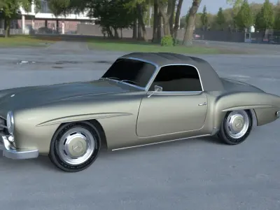Mercedes 190SL Soft Top 3D model