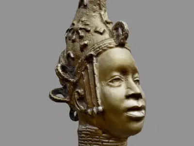 Queen Iden Head - Bronze Cast Low-poly 3D model