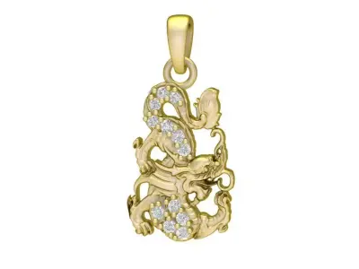 Luxury Dragon Pendant for Women 3017 3D print model