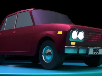 Original Car PBR low-poly game ready Low-poly 3D model Low-poly 3D model