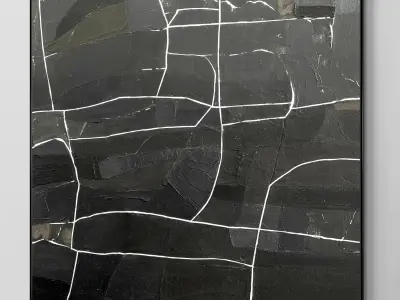 Plaster two square photo frames 19 Low-poly 3D model