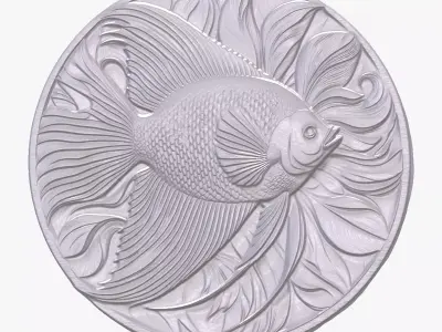 AngelFish 2 basrelief for 3D printing 3D print model