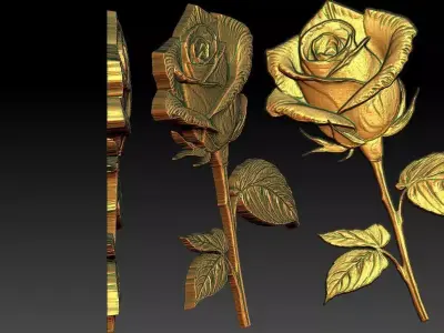 11 Rose CNC Relief Model 3D print model