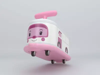 Ambulance Toy Push Car 3D model