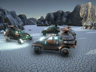 Futuristic car Low-poly 3D model