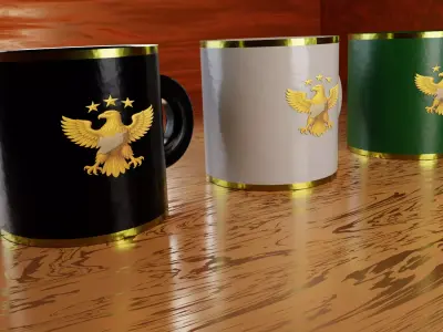 Mug Golden Sip  Luxury Coffee Cup  Model 3D model