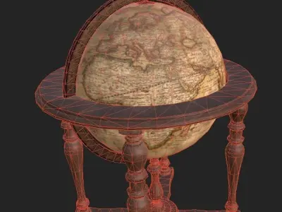 Standing Globe Low-poly 3D model